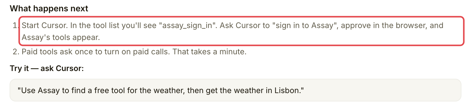 What happens next with the assay_sign_in instruction marked